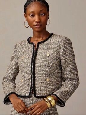 NWOT J.Crew Collection Louisa lady jacket in tinsel tweed Size 2